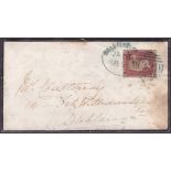 POSTAL HISTORY : 1856 BALLINASLOE Spoon cancel in green on mourning envelope to Dublin,