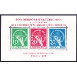 1949 Berlin Relief Fund, lightly M/M miniature sheet, SG MS B70a.