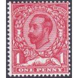 GREAT BRITAIN STAMPS : 1911 1d pale scarlet die 1b, unmounted mint,