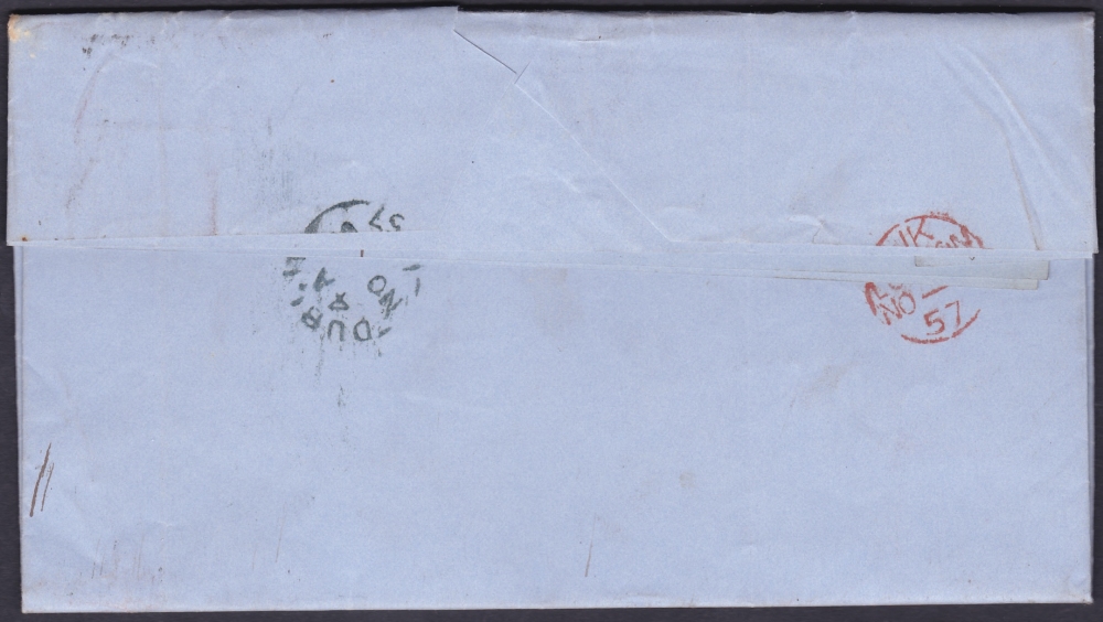 POSTAL HISTORY : 1857 Belfast Spoon Cancel on wrapper to Inland Revenue London. - Image 3 of 3