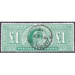 GREAT BRITAIN STAMPS : 1911 £1 deep green,