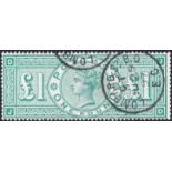 GREAT BRITAIN STAMPS : 1891 £1 Green (JD), superb used example,