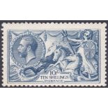 GREAT BRITAIN STAMPS : 1919 10/- dull grey blue, Bradbury printing, lightly mounted mint example.