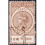 SOUTH AUSTRALIA STAMPS , 1886 £5 brown, very fine used, SG 205.