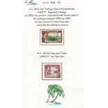 JAMAICA STAMPS : 1938-53 George VI 6d used with "Tail Pipe" flaw & 1/- used and  "Repaired Chimney",