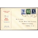 FIRST DAY COVERS : 1953 4d, 1/3, 1/6 on a fine illustrated cover, un-opened.