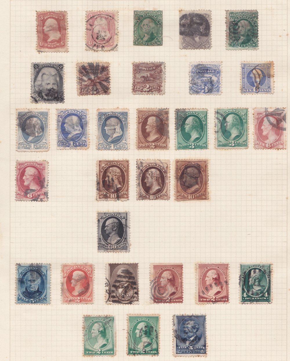 FOREIGN STAMPS : album with useful USA incl.