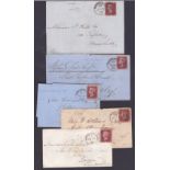 POSTAL HISTORY : 1850's MANCHESTER Spoon cancels on penny red covers,