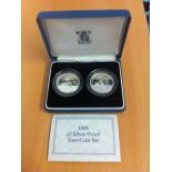 COIN : 1989 Two Pounds proof set of both Bill of Rights and Claim of Rights both cased and in a