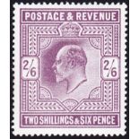 GREAT BRITAIN STAMPS : 1902 2/6 slate purple, very fine unmounted mint , well centred.