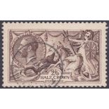 GREAT BRITAIN STAMPS : 1913 2/6 Seahorse Waterlow printing , fine used CDS cancel.