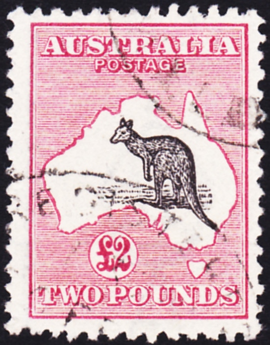 AUSTRALIA STAMPS : 1915-27 Roo, £2 purple-black & pale rose, very fine used, SG 45b. Cat £2750.