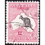 AUSTRALIA STAMPS : 1915-27 Roo, £2 purple-black & pale rose, very fine used, SG 45b. Cat £2750.