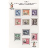 MALTA STAMPS : 1937-1951 George VI mint collection on album pages incl. 1938 set to £1 etc.