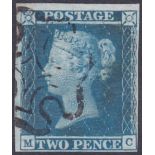 GREAT BRITAIN STAMPS : 1841 Two Penny Blue (MC) plate 3,