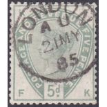 GREAT BRITAIN STAMPS : 1884 5d Dull Green ,