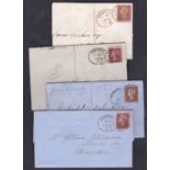 POSTAL HISTORY : 1850's LIVERPOOL Spoon cancels on penny red covers,