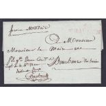 POSTAL HISTORY : 1811 letter to the Mayor of Bourbonne, Chamont mileage mark. Military content.