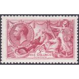 GREAT BRITAIN STAMPS : 1918 5/- Seahorse, Bradbury Wilkinson very lightly mounted mint example,