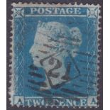 GREAT BRITAIN STAMPS : 1855 2d blue perf 16 large crown (AA).