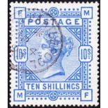 GREAT BRITAIN STAMPS : 1884 10/- ultramarine (MF).