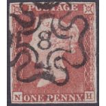 GREAT BRITAIN STAMPS : 1841 Penny Red (worn plate) ,