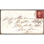 POSTAL HISTORY : 1857 cover from Dublin to London cancelled by English type spoon duplex,