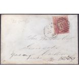 POSTAL HISTORY : 1859 Penny Red cover, cancelled by MANCHESTER Spoon second re-cut.
