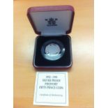 COIN : 1993 European Community Fifty Pence Silver Proof Piedfort, cased and boxed.