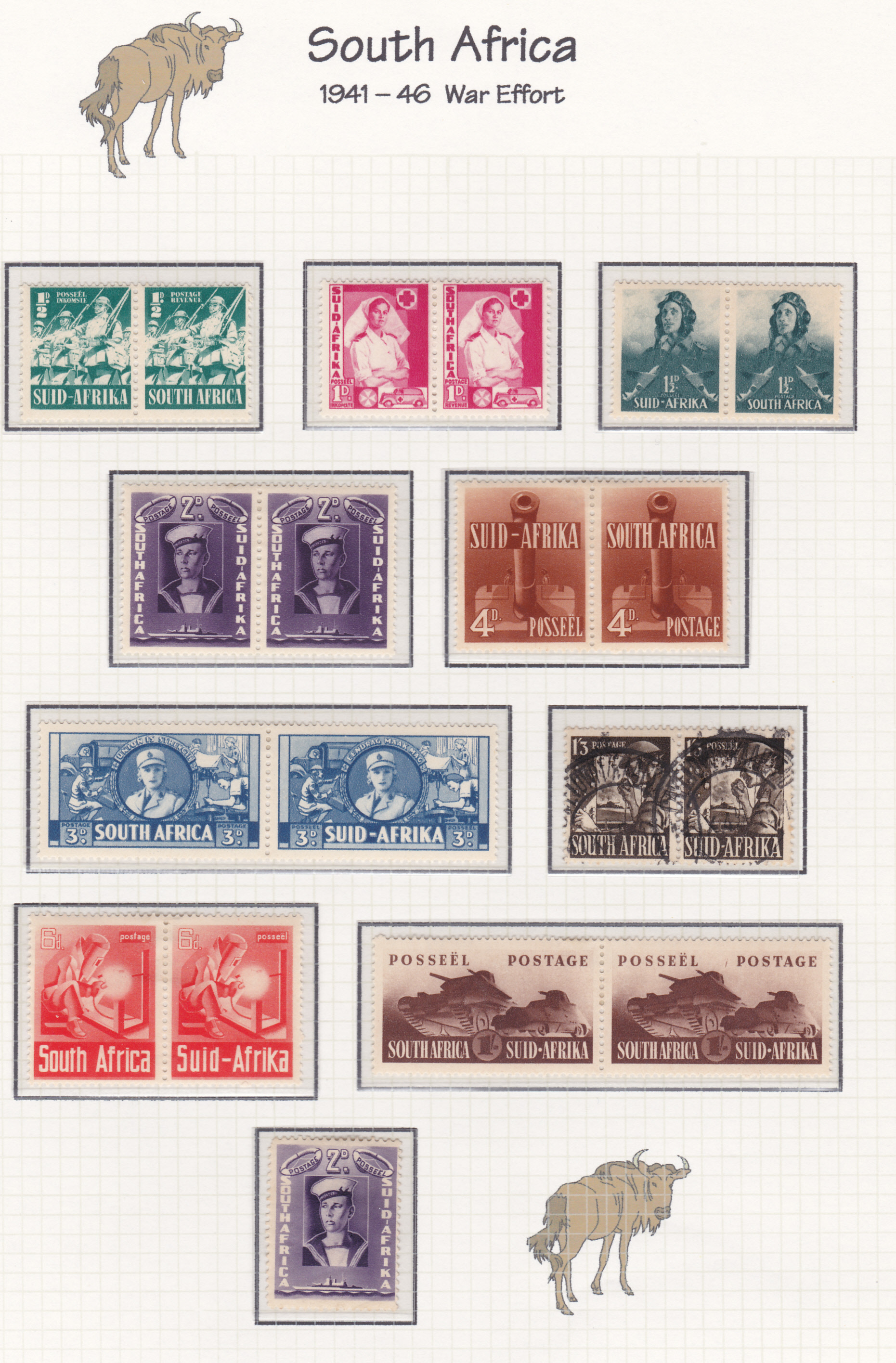 BRITISH COMMONWEALTH STAMPS, mint & used George VI collection on album pages. - Image 3 of 9