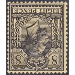 GREAT BRITAIN STAMPS : 1913 8d black/yellow. Very fine unmounted mint inverted watermark.