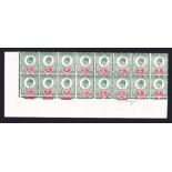 GREAT BRITAIN STAMPS : 1910 2d grey green and scarlet mint lower corner marginal block of 16.