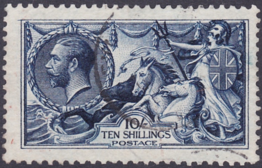 GREAT BRITAIN STAMPS : 1913 10/- Waterlow indigo blue, fine used example CDS cancel.