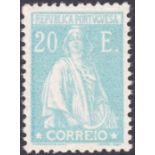 PORTUGAL STAMPS : 1923-26 Ceres, 20E turquoise-blue, perf 12x11.5, superb lightly M/M, SG 577.