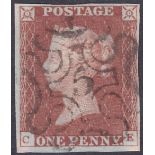 GREAT BRITAIN STAMPS : 1841 Penny Red cancelled by No 5 in MX,