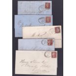 POSTAL HISTORY : 1850's LIVERPOOL Spoons on penny red star covers (5)