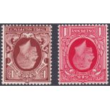 GREAT BRITAIN STAMPS : 1934 Photogravure 1d and 1 1/2d large format,