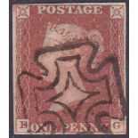 GREAT BRITAIN STAMPS : 1841 Penny Red cancelled by the distinctive Dublin MX.