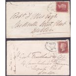 POSTAL HISTORY : 1856 and 1859 covers cancelled by Mullinger spoon handstamps,