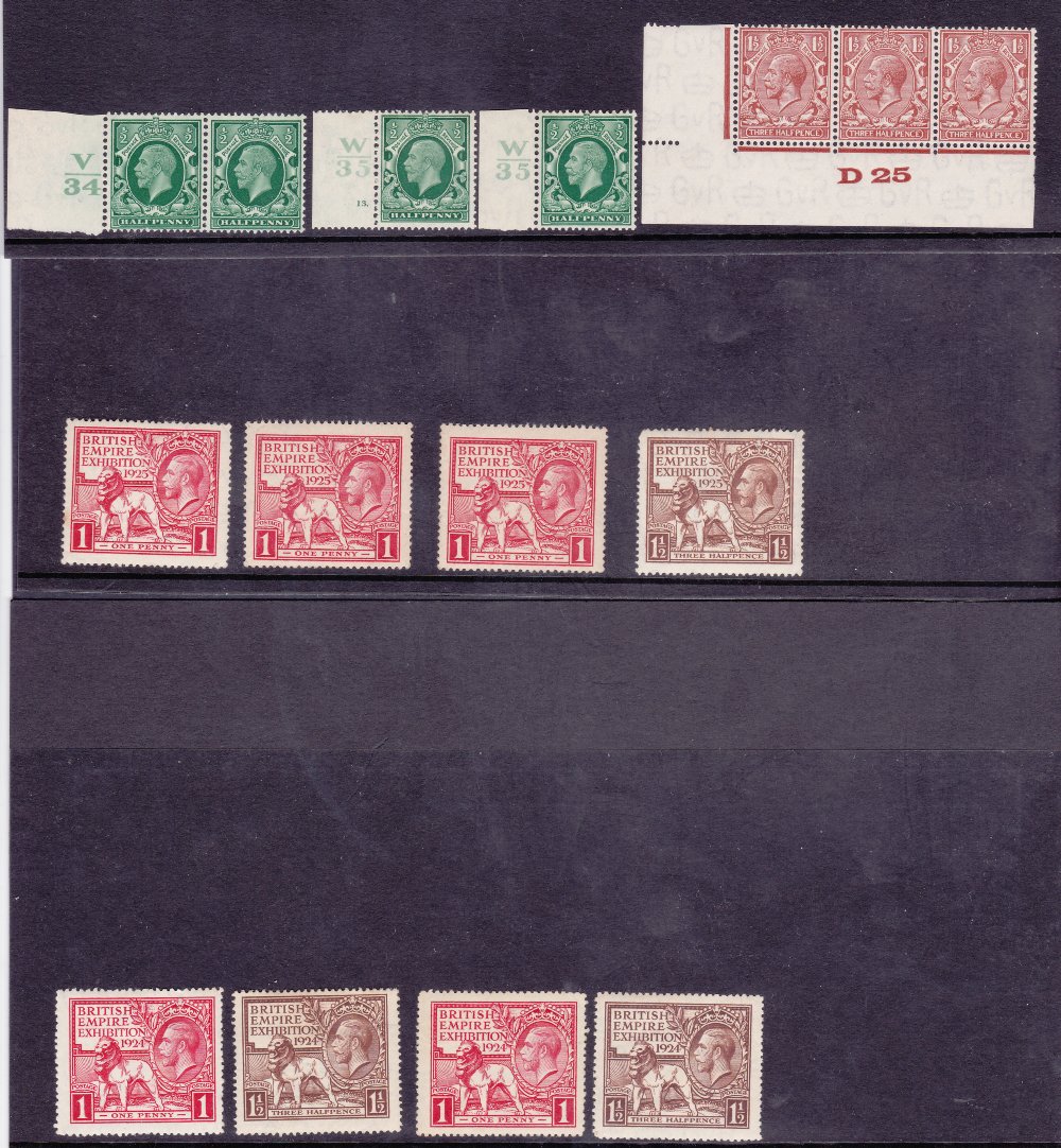 GREAT BRITAIN STAMPS : Mint GV on stock cards, selection of Downey head controls,