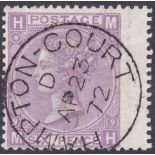 GREAT BRITAIN STAMPS : 1867 6d lilac plate 9 very fine used ,