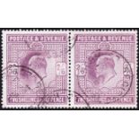 GREAT BRITAIN STAMPS : 1902 2/- lilac, fine used pair, scarce.