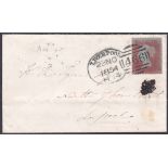 POSTAL HISTORY : 1854 LIVERPOOL spoon cancel on small envelope with Penny Red star.