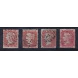 GREAT BRITAIN STAMPS : 1854 Penny stars, small selection of four stamps, fine condition.