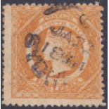 NEW SOUTH WALES STAMPS , 1860 8d orange with double-lined "8" wmk, perf 12, fine used, SG 150.