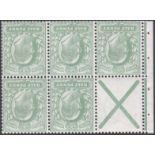 GREAT BRITAIN STAMPS : 1906 Edward VII St Andrews Cross unmounted mint booklet pane,