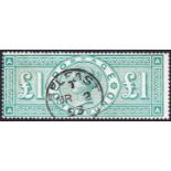 GREAT BRITAIN STAMPS : 1891 £1 green (AA).