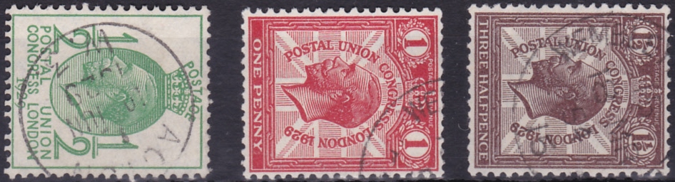 GREAT BRITAIN STAMPS : 1929 PUC low values fine used with sideways watermarks.