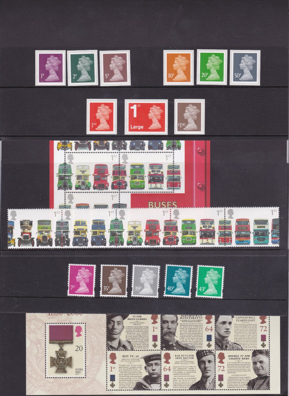 GREAT BRITAIN STAMPS : Small batch of mint stamps valid for postage, face value £49.