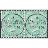 GREAT BRITAIN STAMPS : 1871 1/- Green plate 6,